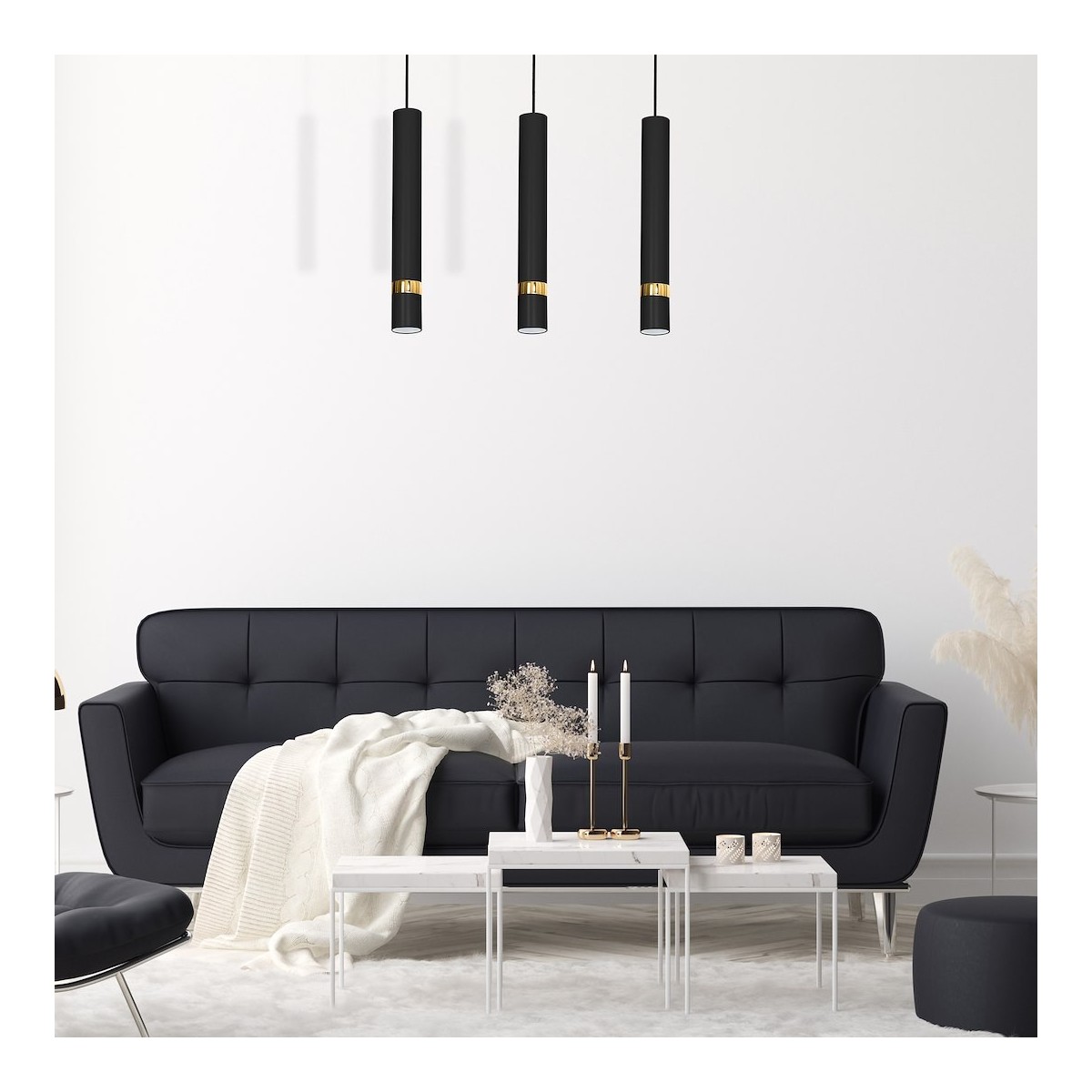 MiLagro Lampa wisząca JOKER BLACK/GOLD 3xGU10 MLP6080