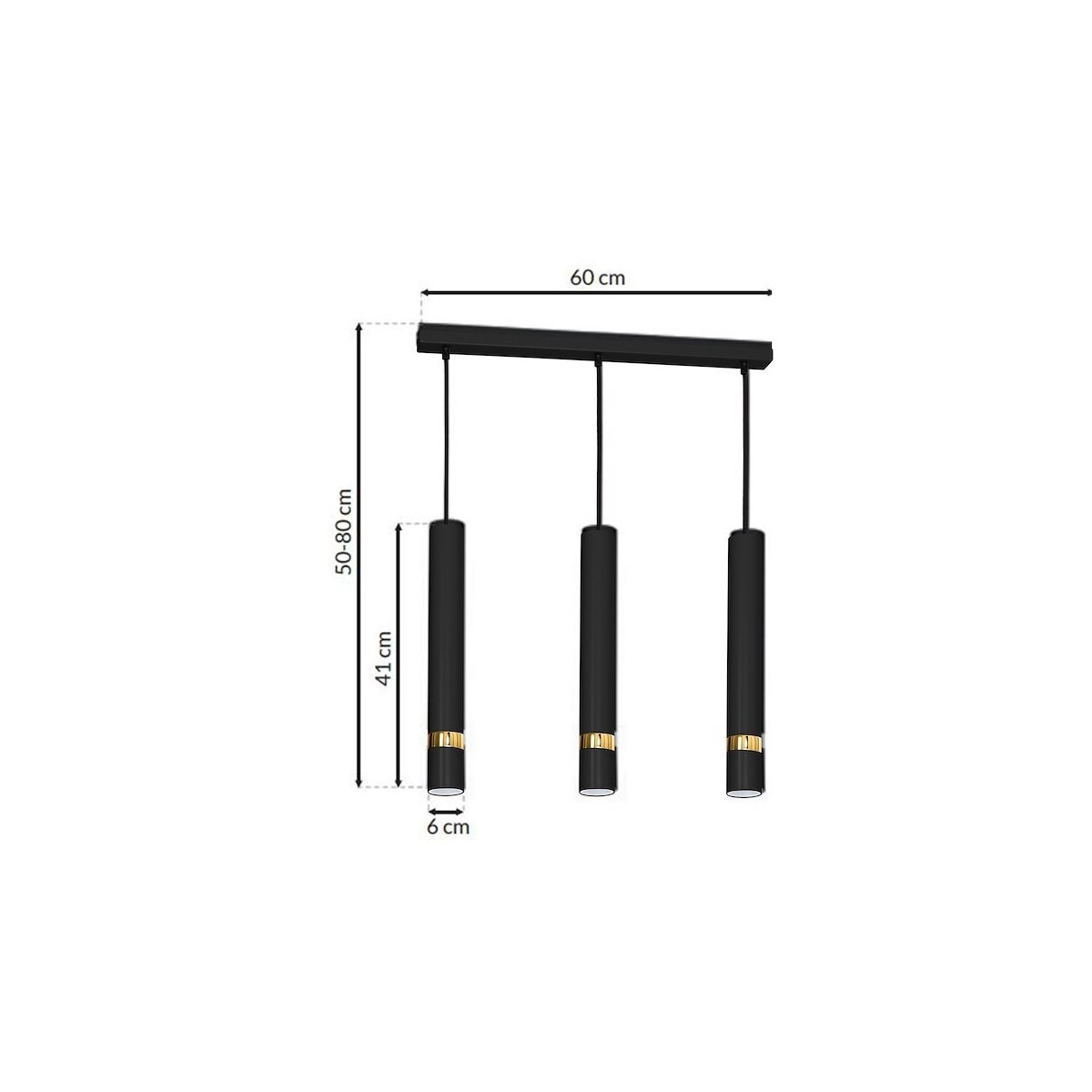 MiLagro Lampa wisząca JOKER BLACK/GOLD 3xGU10 MLP6080