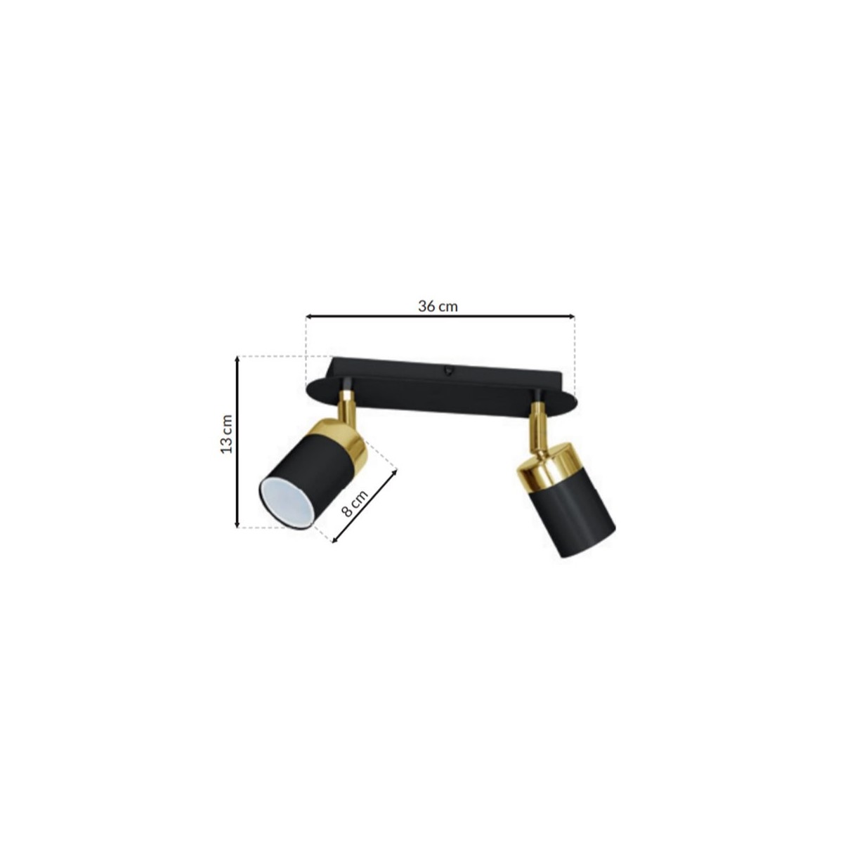 MiLagro JOKER BLACK GOLD 2xGU10 stylowe lampy sufitowe