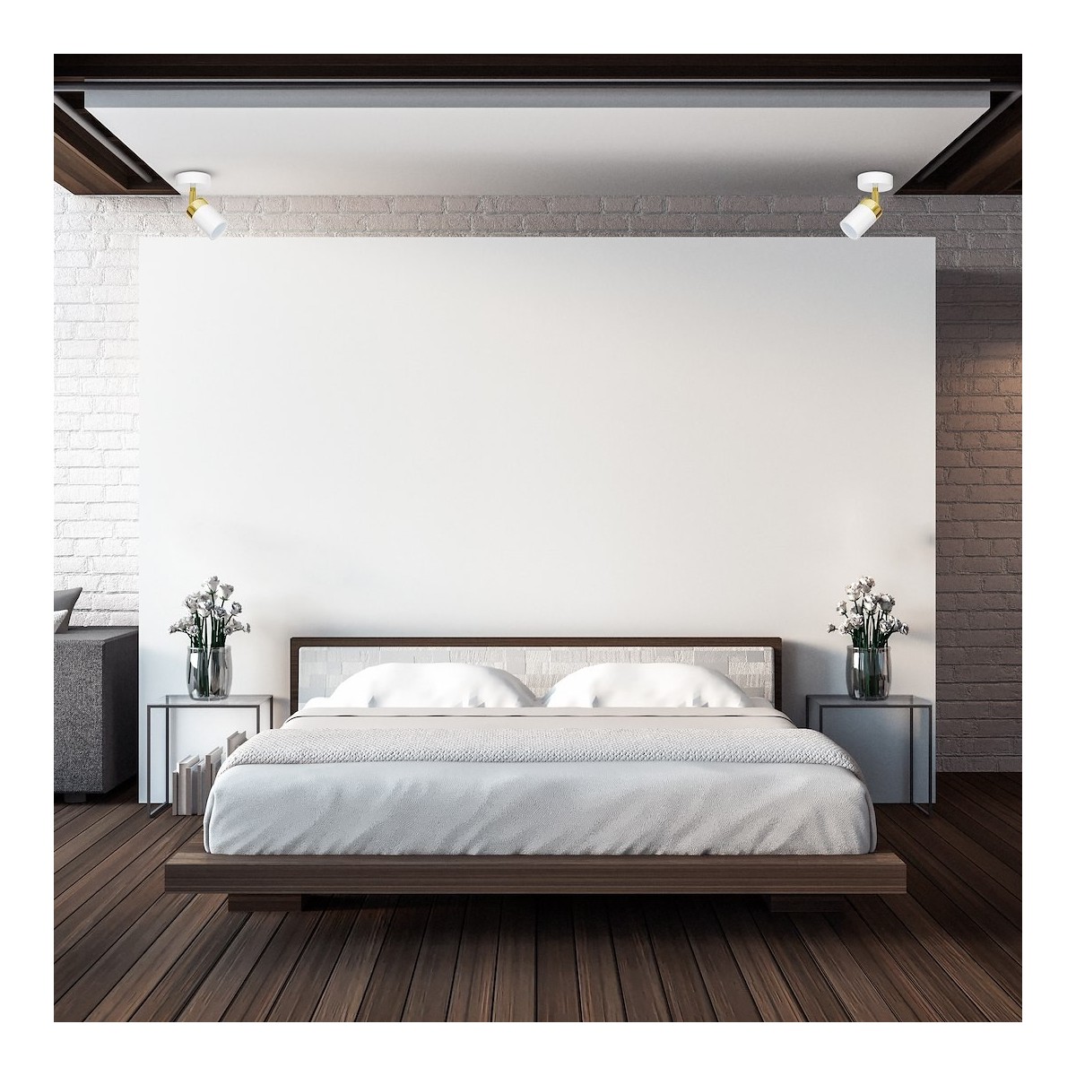 MiLagro Kinkiet Joker 1xGU10 Biały/Złoty MLP6128