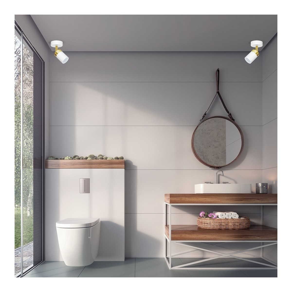 MiLagro Kinkiet Joker 1xGU10 Biały/Złoty MLP6128