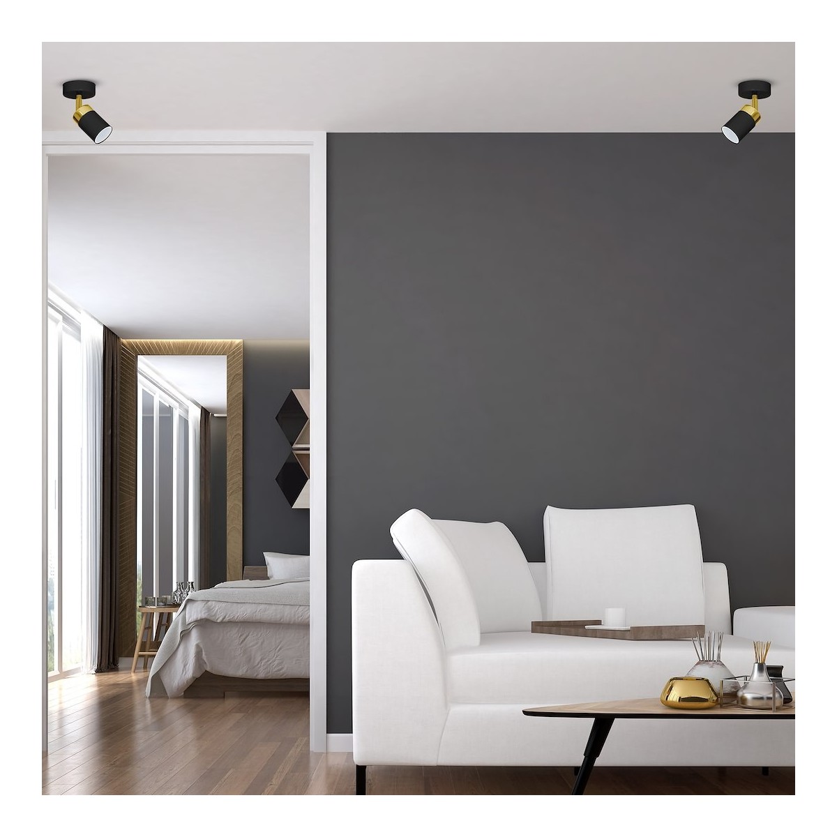 MiLagro Kinkiet JOKER BLACK/GOLD 1xGU10 MLP6123