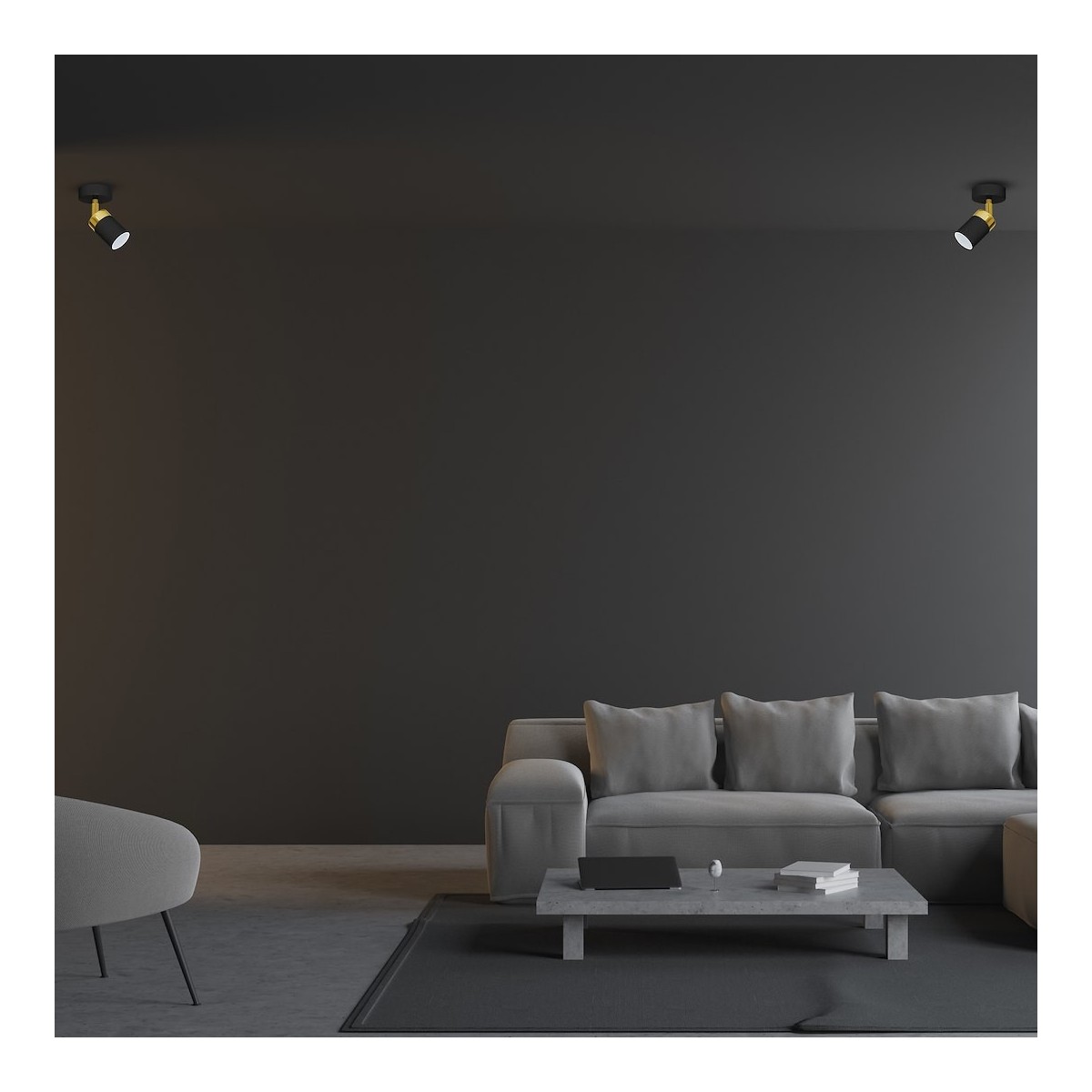 MiLagro Kinkiet JOKER BLACK/GOLD 1xGU10 MLP6123