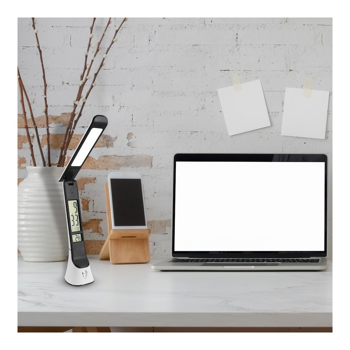Lampka biurkowa TORI LED biała designerskie lampy LED
