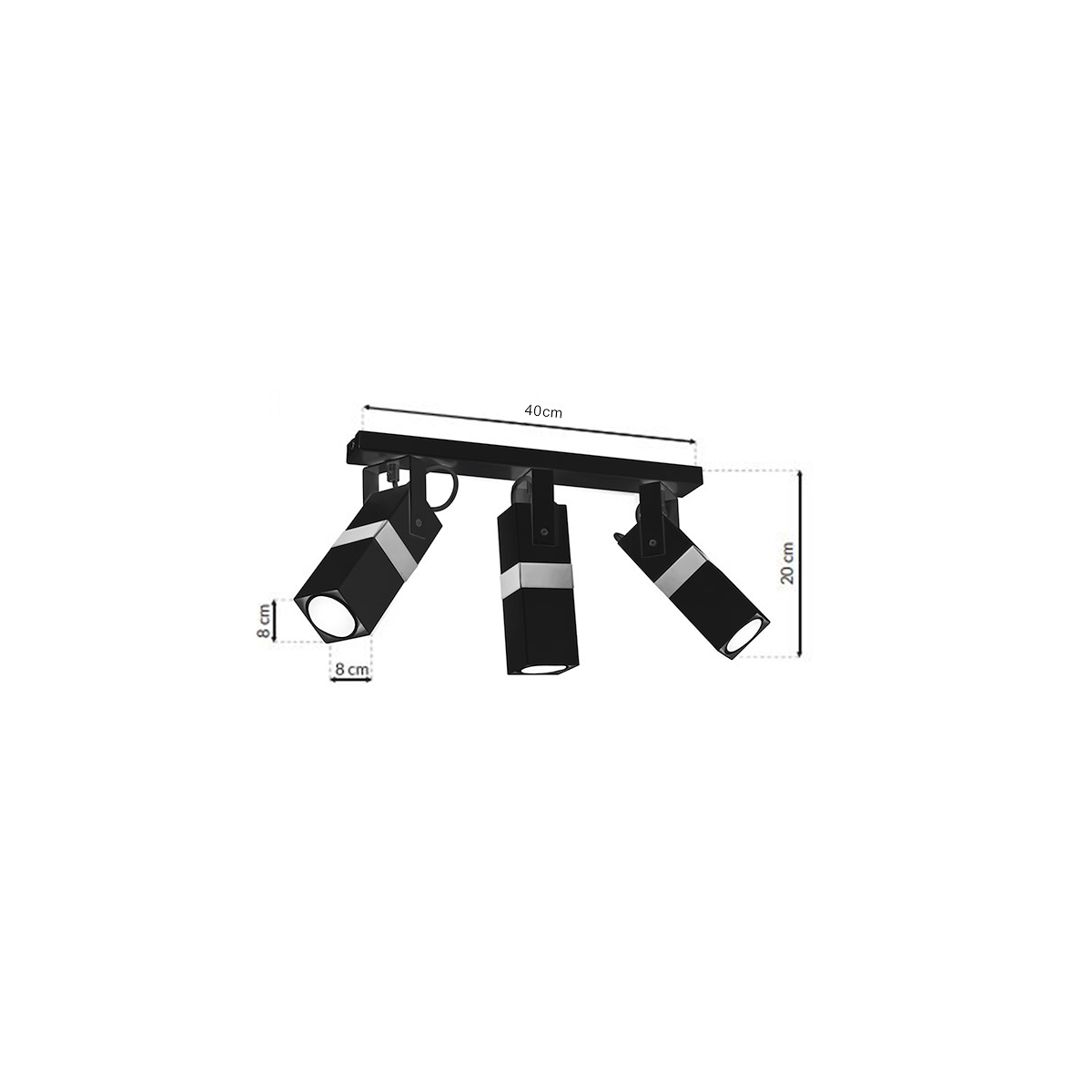 MiLagro Lampa sufitowa VIDAR BLACK/CHROME 3xGU10 MLP6286
