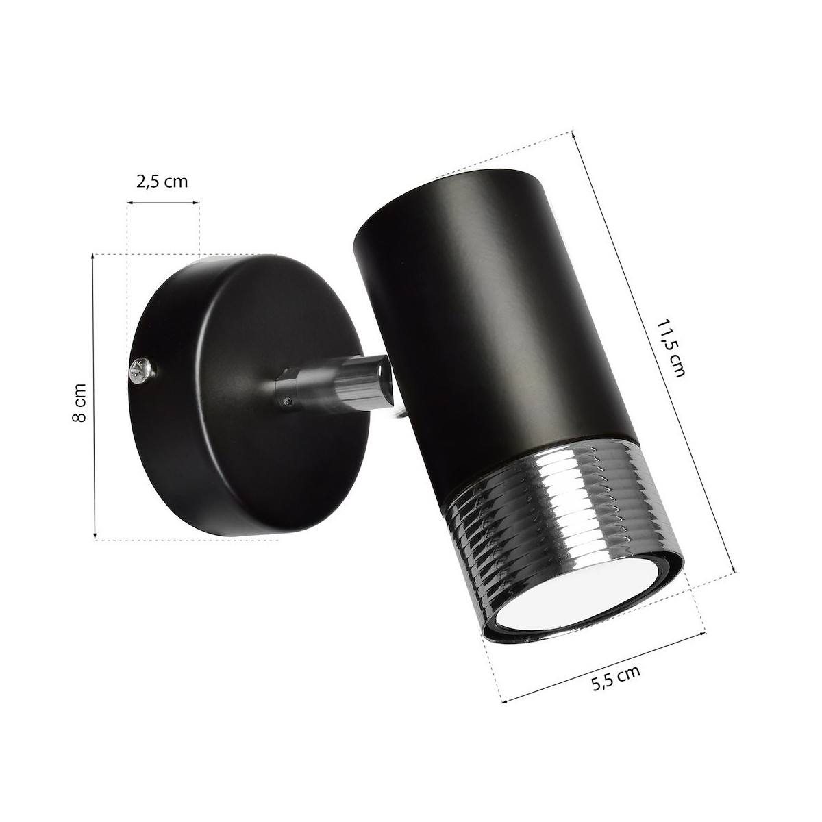 MiLagro Kinkiet DANI BLACK/CHROME 1xGU10 MLP6229