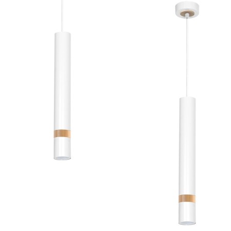 MiLagro Lampa wisząca Joker Biały / Drewno 1xGU10 MLP6301