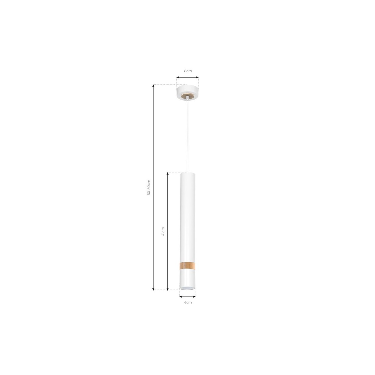 MiLagro Lampa wisząca Joker Biały / Drewno 1xGU10 MLP6301