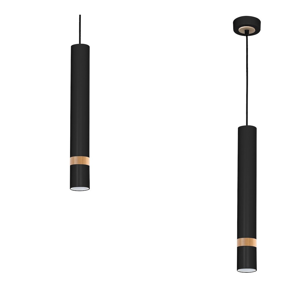 MiLagro Lampa wisząca JOKER BLACK/WOOD 1xGU10 MLP6305