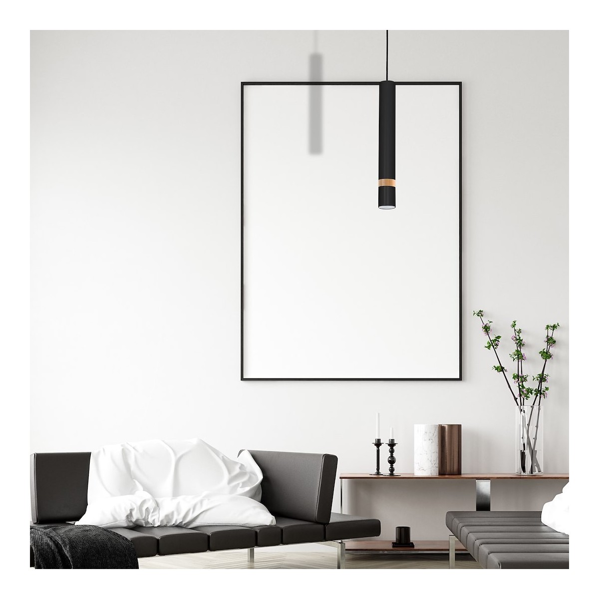 MiLagro Lampa wisząca JOKER BLACK/WOOD 1xGU10 MLP6305
