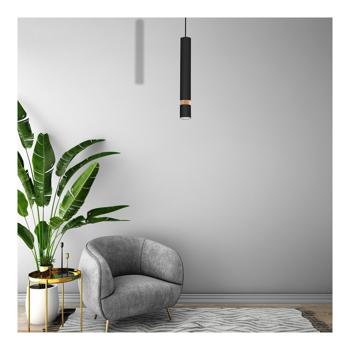 MiLagro Lampa wisząca JOKER BLACK/WOOD 1xGU10 MLP6305