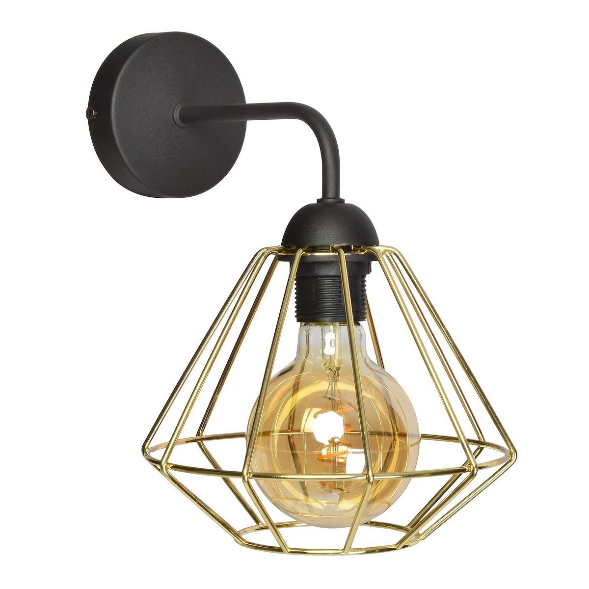 MiLagro Kinkiet LUPO BLACK/GOLD 1xE27 MLP6269