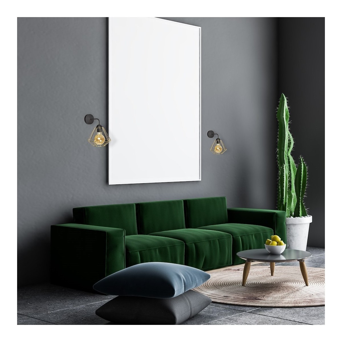 MiLagro Kinkiet LUPO BLACK/GOLD 1xE27 MLP6269