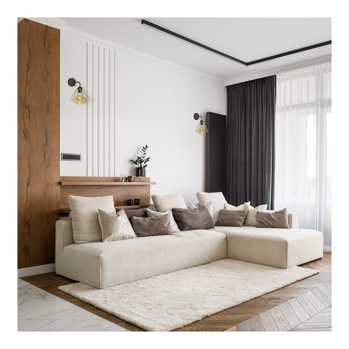 MiLagro Kinkiet LUPO BLACK/GOLD 1xE27 MLP6269