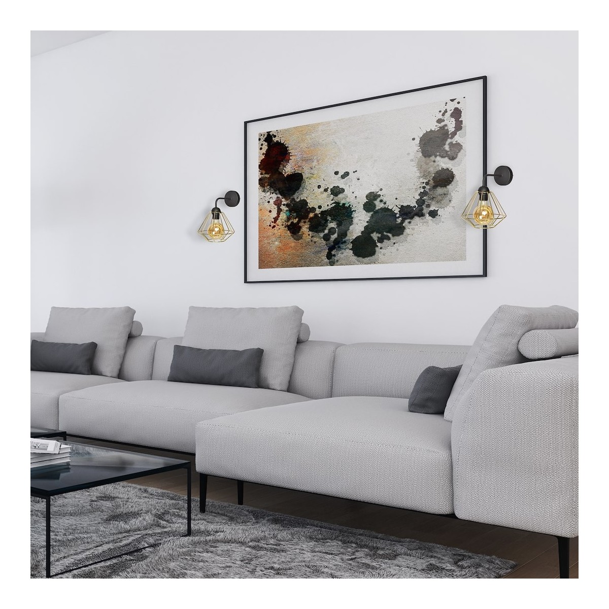 MiLagro Kinkiet LUPO BLACK/GOLD 1xE27 MLP6269