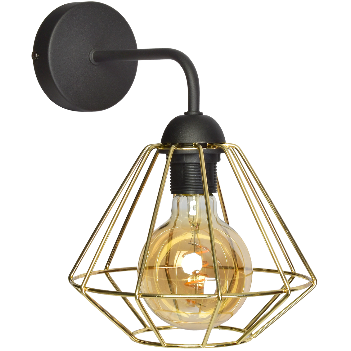 MiLagro Kinkiet LUPO BLACK/GOLD 1xE27 MLP6269