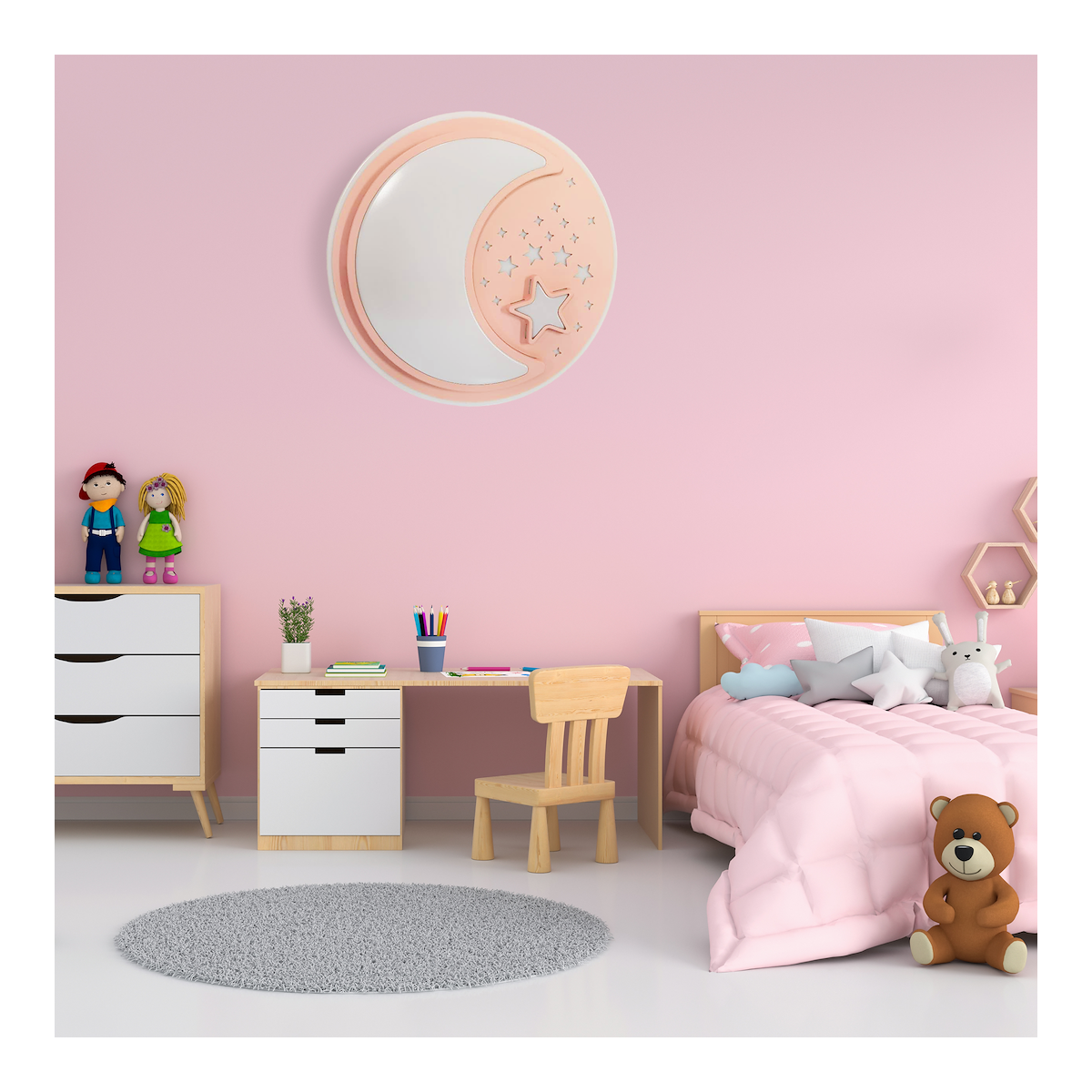 MiLagro Plafon NOTE PINK 45W LED O480 mm ML6184