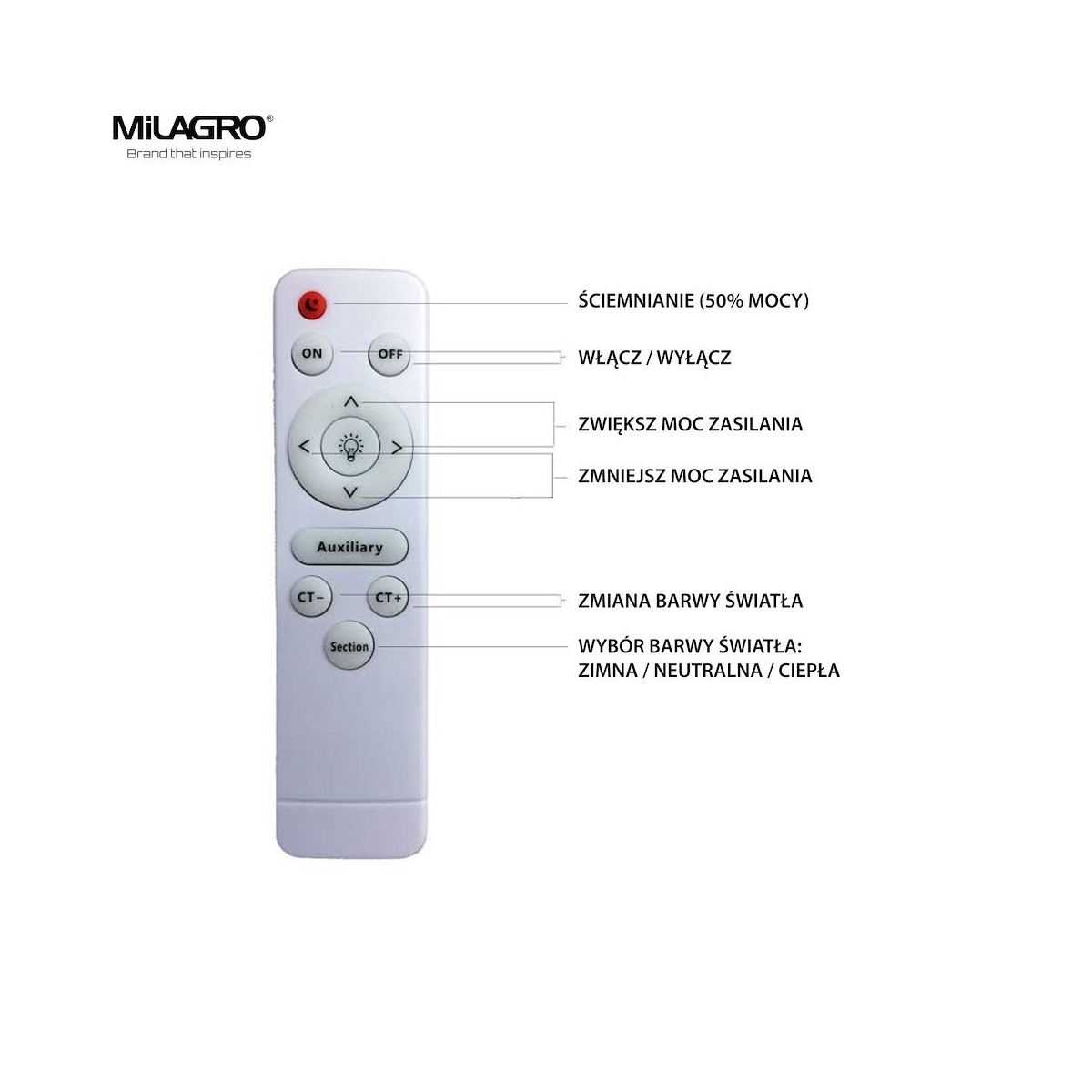 MiLagro Plafon NOTE PINK 45W LED O480 mm ML6184