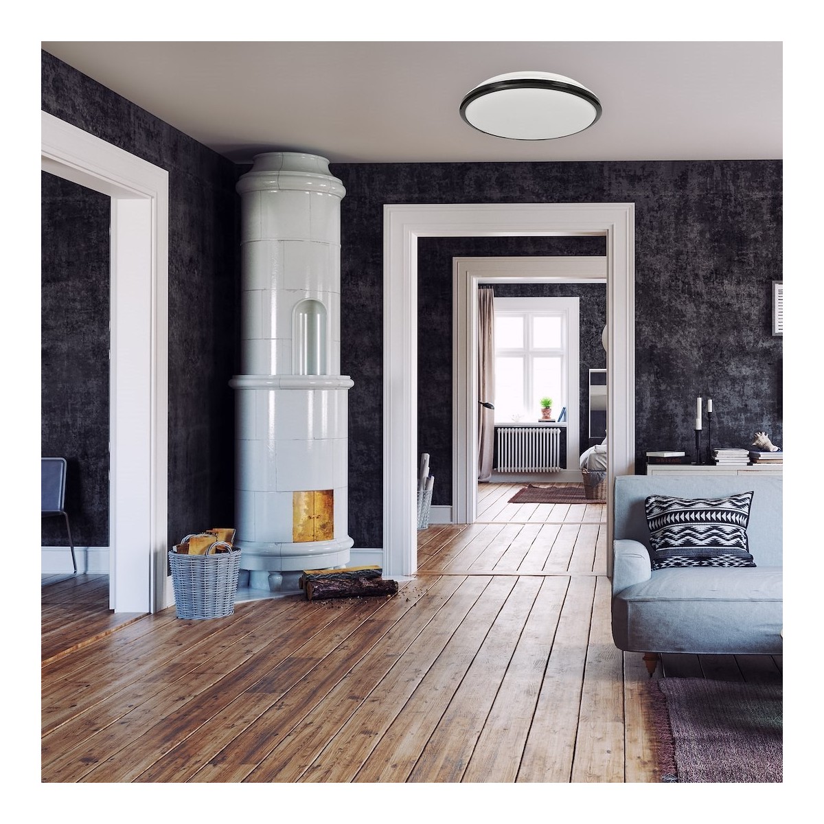 MiLagro Plafon TERMA BLACK 18W LED IP44 O280 mm ML6402