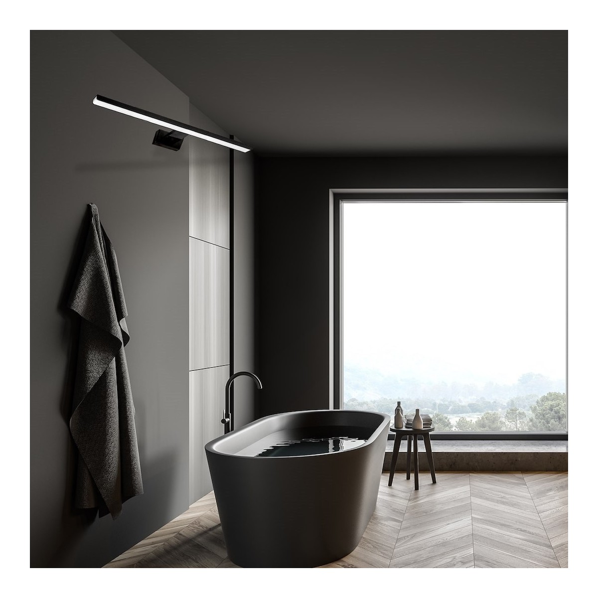 MiLagro Kinkiet SHINE BLACK 80cm 15W LED ML6336