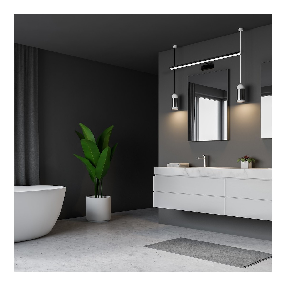 MiLagro Kinkiet SHINE BLACK 80cm 15W LED ML6336