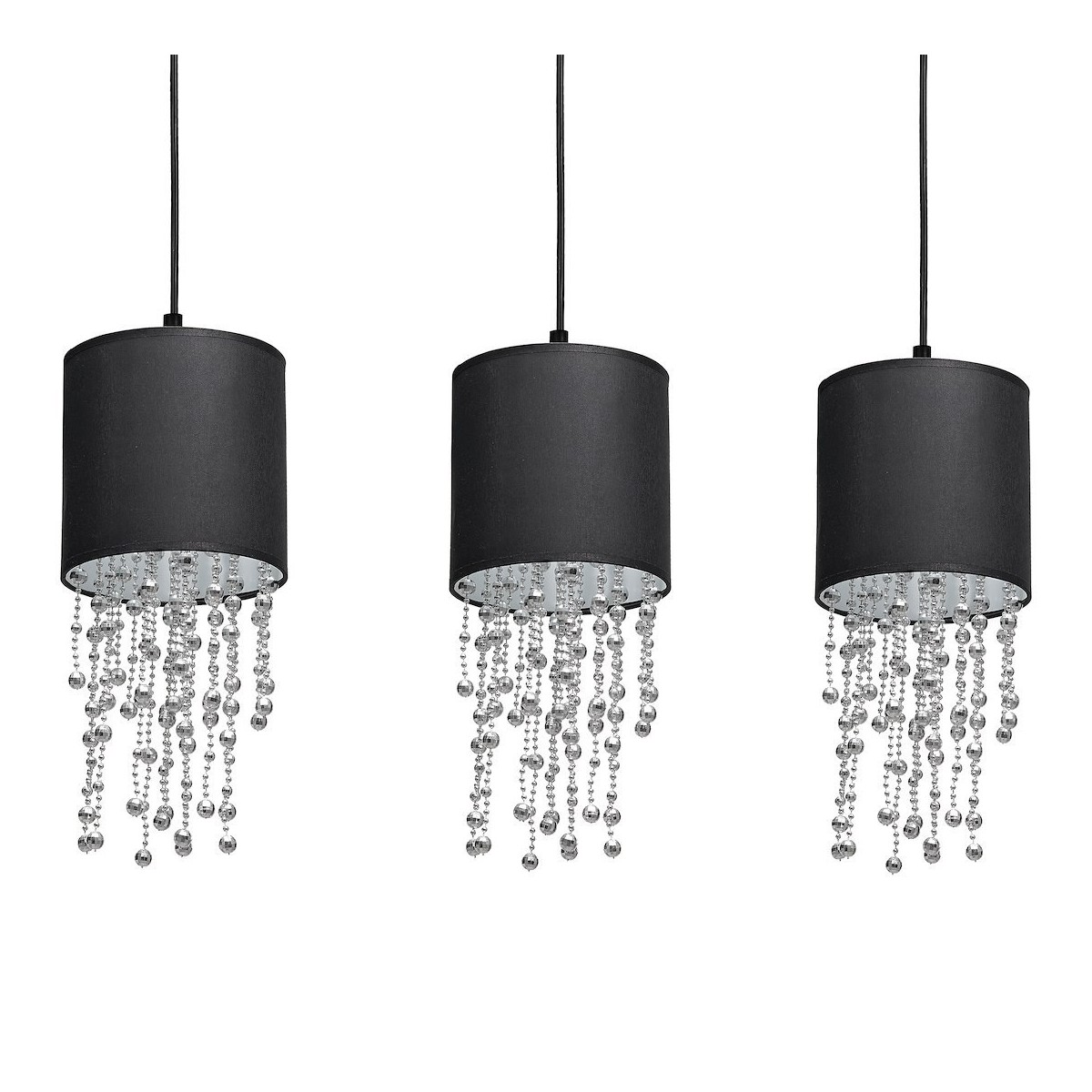 MiLagro Lampa wisząca ALMERIA BLACK/CHROME 3xE27 MLP64300