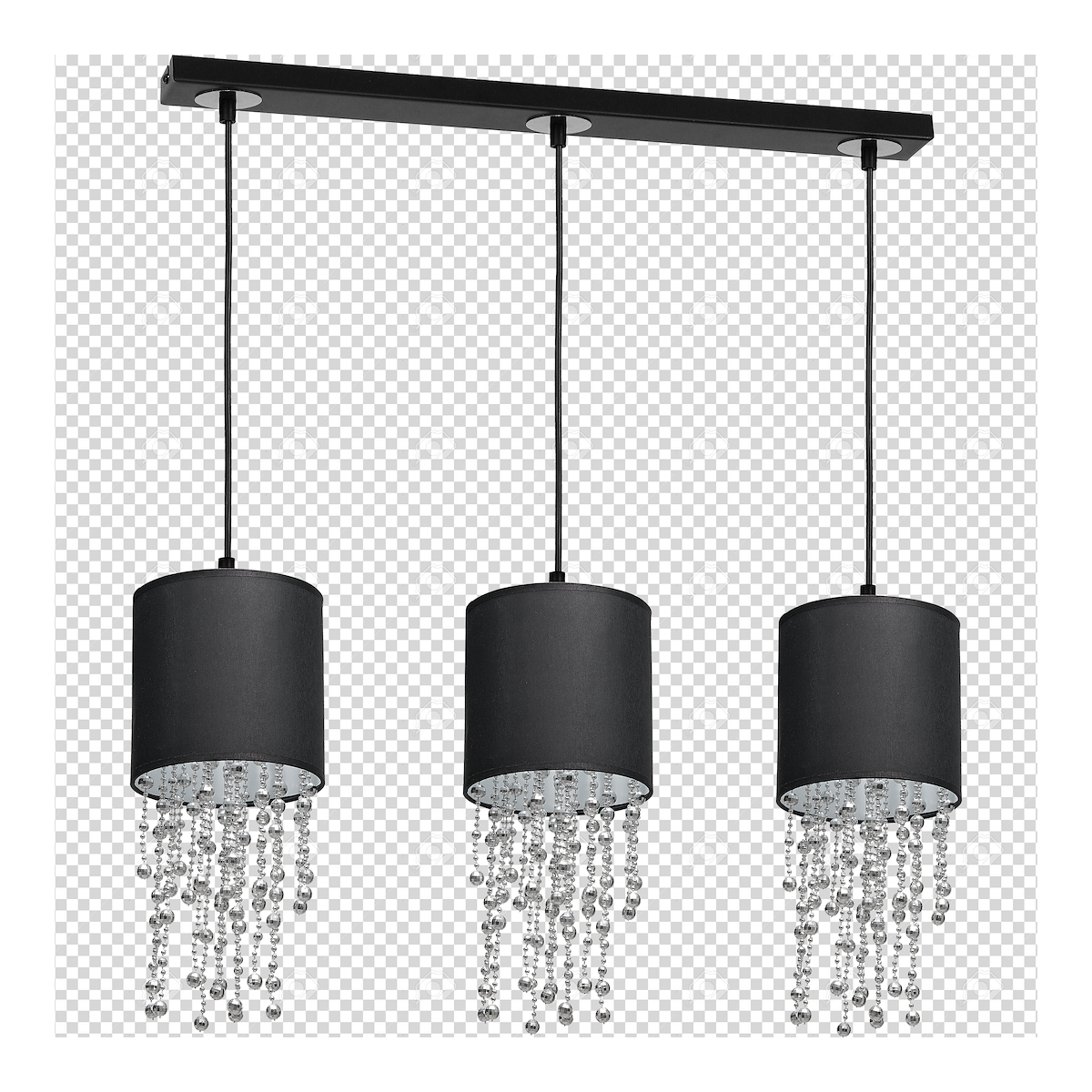 MiLagro Lampa wisząca ALMERIA BLACK/CHROME 3xE27 MLP64300
