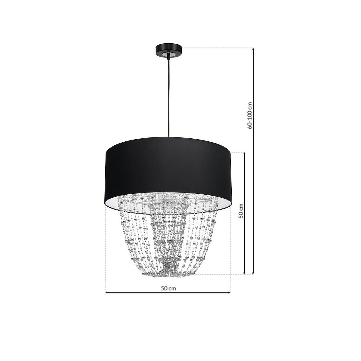 MiLagro Lampa wisząca ALMERIA BLACK/CHROME 1xE27 MLP6432