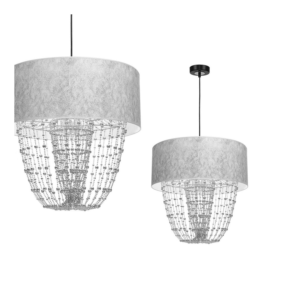 MiLagro ALMERIA SILVER BLACK nowoczesne lampy do wnętrz