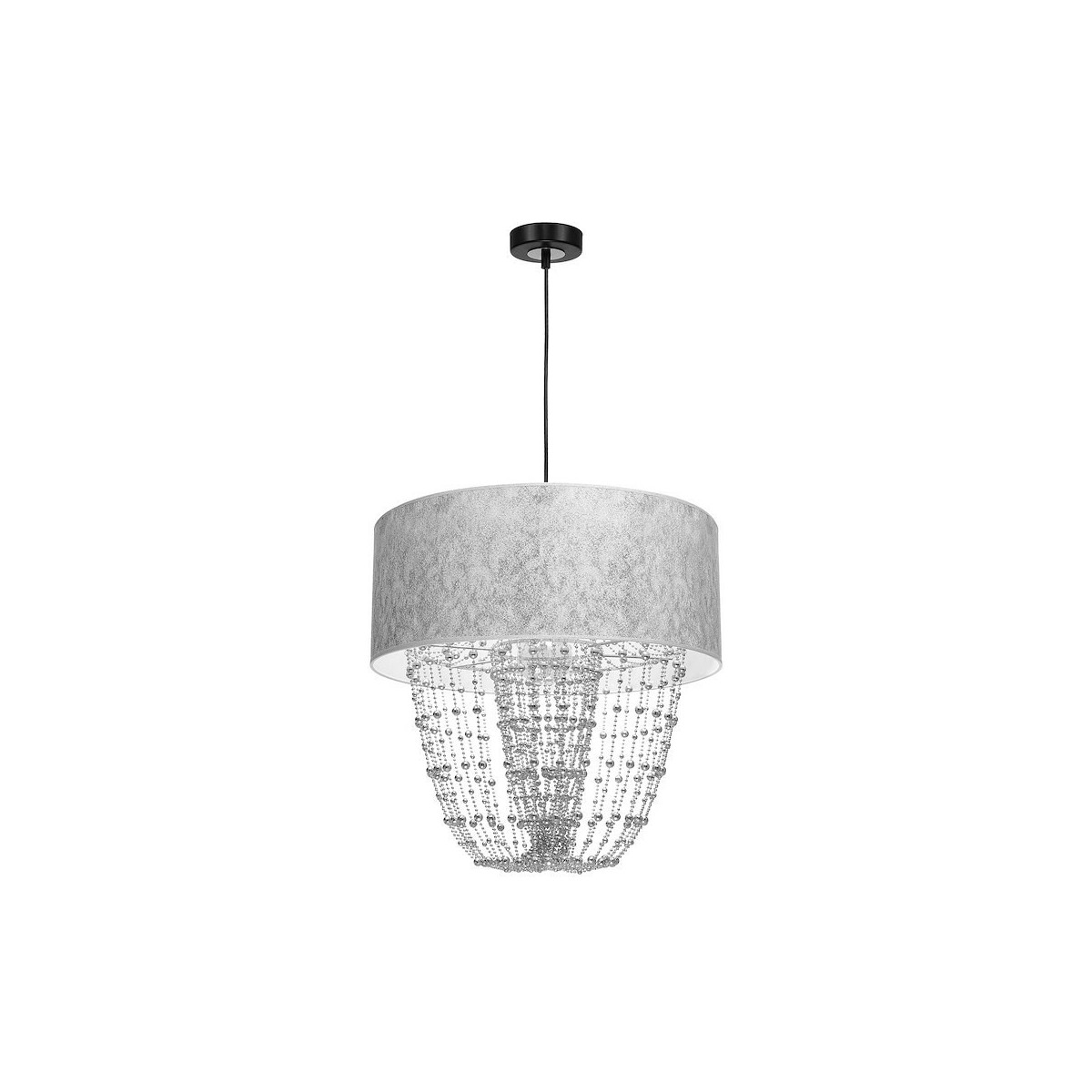 MiLagro Lampa wisząca ALMERIA SILVER/BLACK 1xE27 MLP6437
