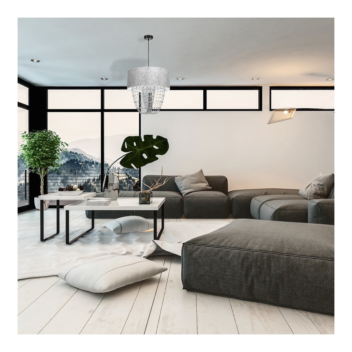 MiLagro ALMERIA SILVER BLACK nowoczesne lampy do wnętrz