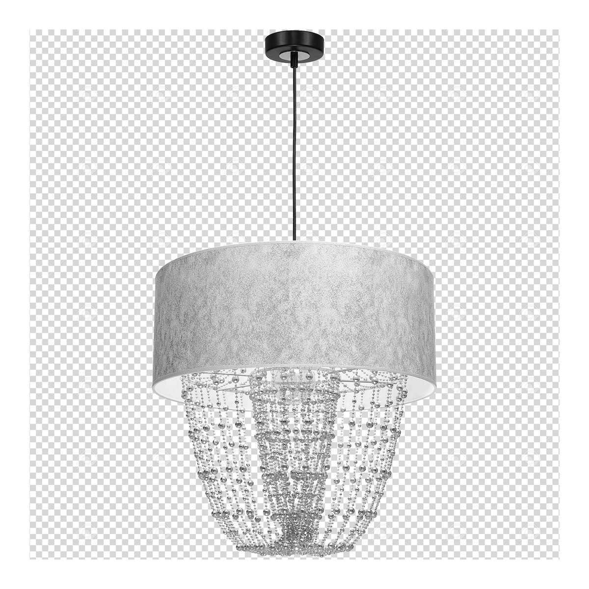 MiLagro Lampa wisząca ALMERIA SILVER/BLACK 1xE27 MLP6437