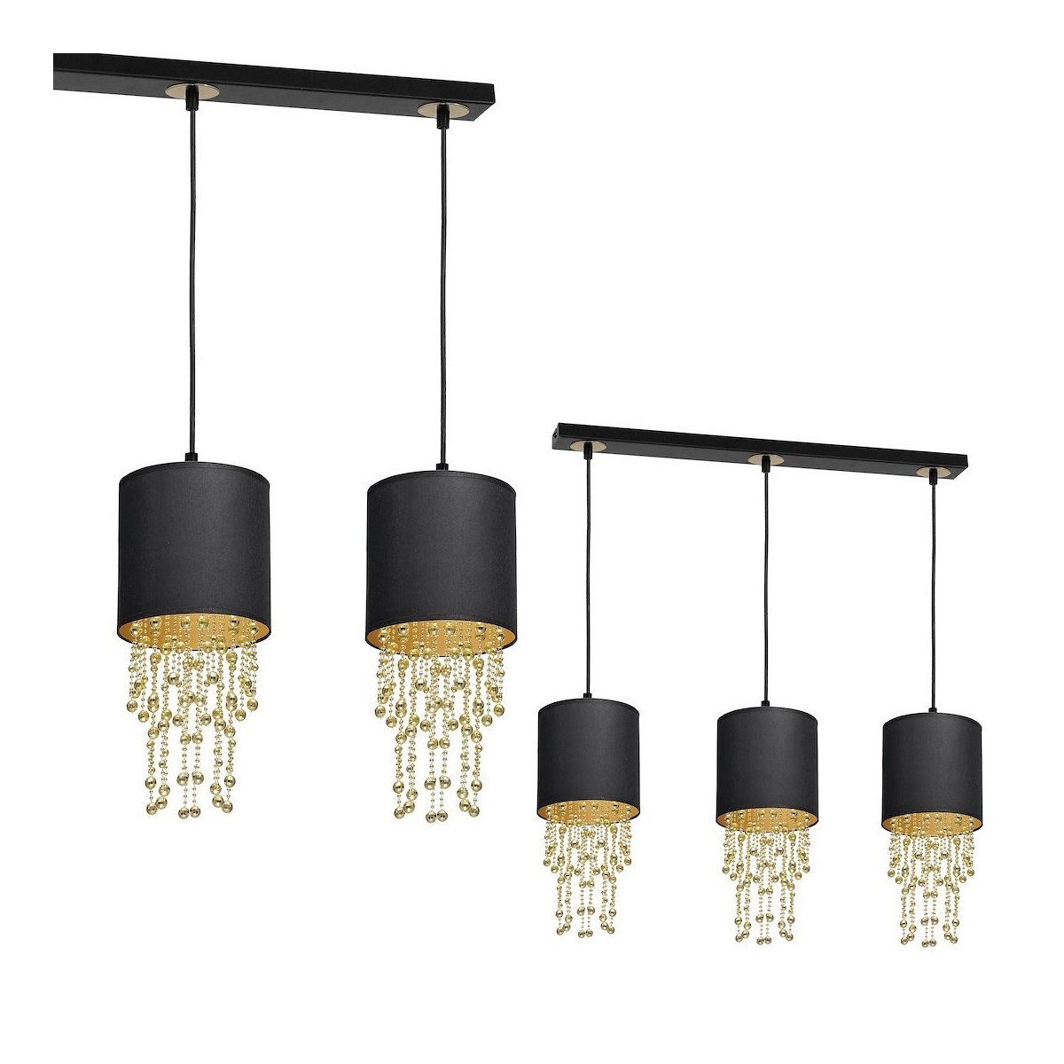MiLagro Lampa wisząca ALMERIA BLACK/GOLD 3xE27 MLP64400