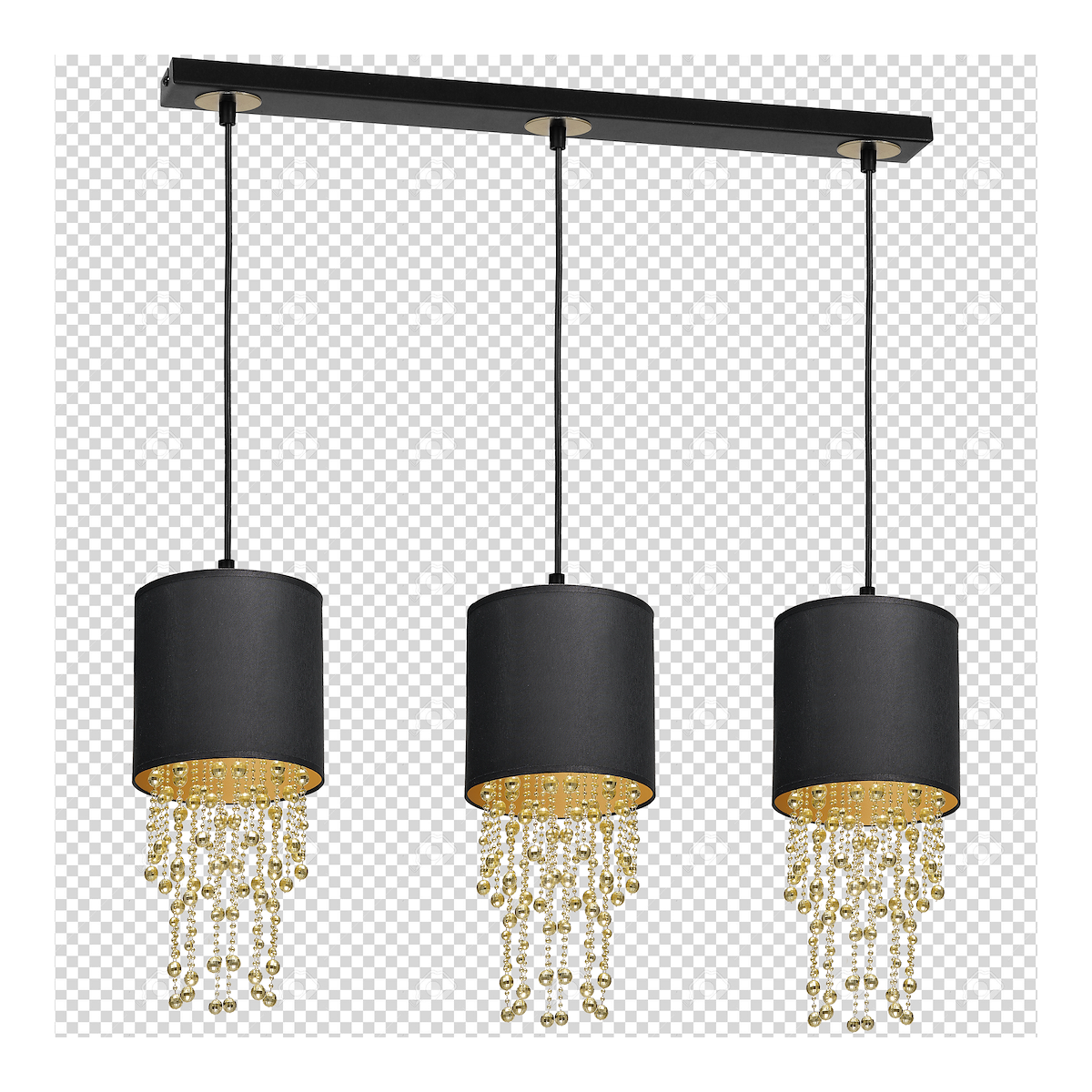 MiLagro Lampa wisząca ALMERIA BLACK/GOLD 3xE27 MLP64400
