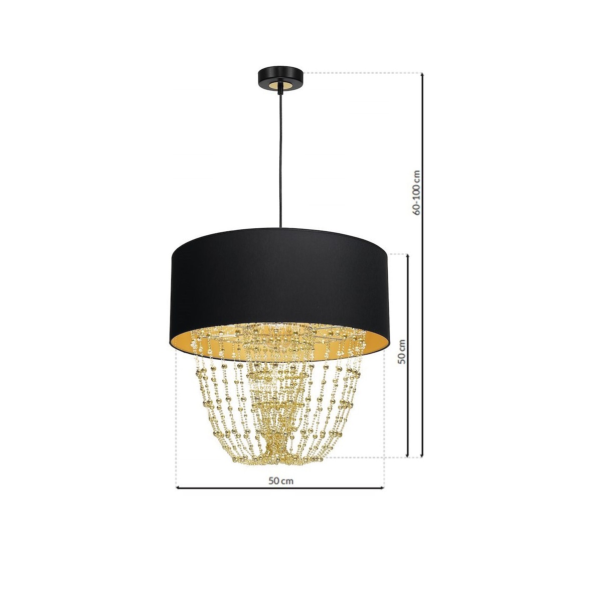 MiLagro Lampa wisząca ALMERIA BLACK/GOLD 1xE27 MLP6442