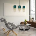 MiLagro Lampa wisząca ALMERIA GREEN/GOLD 3xE27 MLP64500
