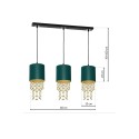 MiLagro Lampa wisząca ALMERIA GREEN/GOLD 3xE27 MLP64500
