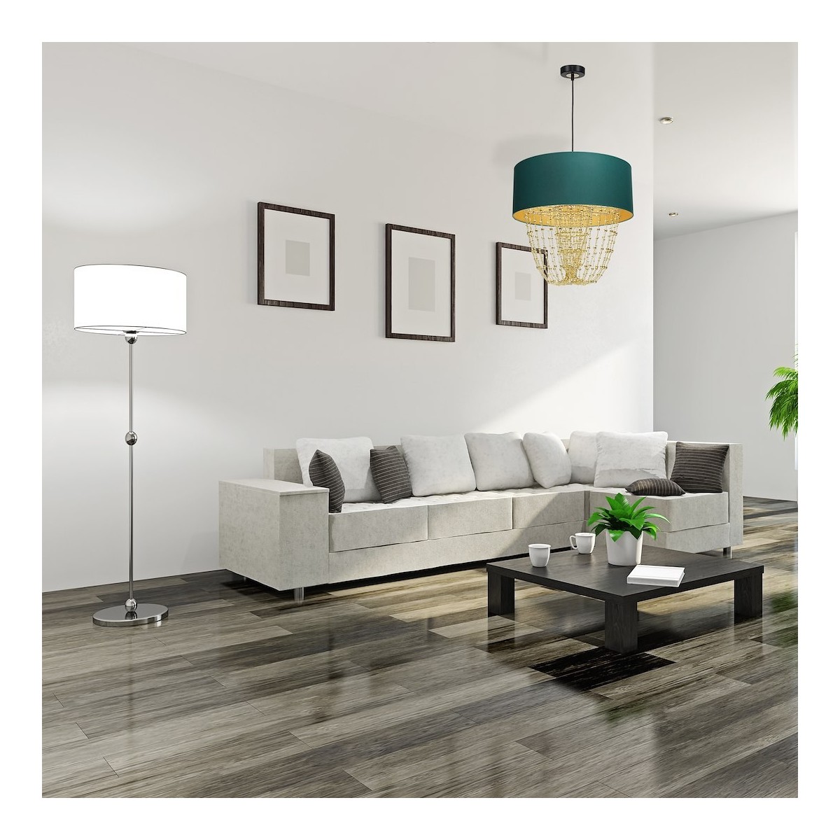 MiLagro Lampa wisząca ALMERIA GREEN/GOLD 1xE27 MLP6452