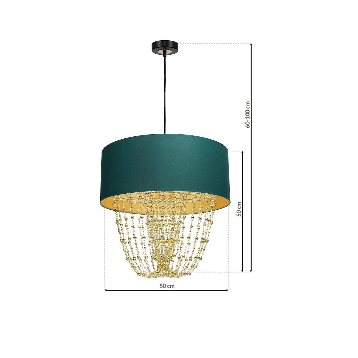 MiLagro Lampa wisząca ALMERIA GREEN/GOLD 1xE27 MLP6452