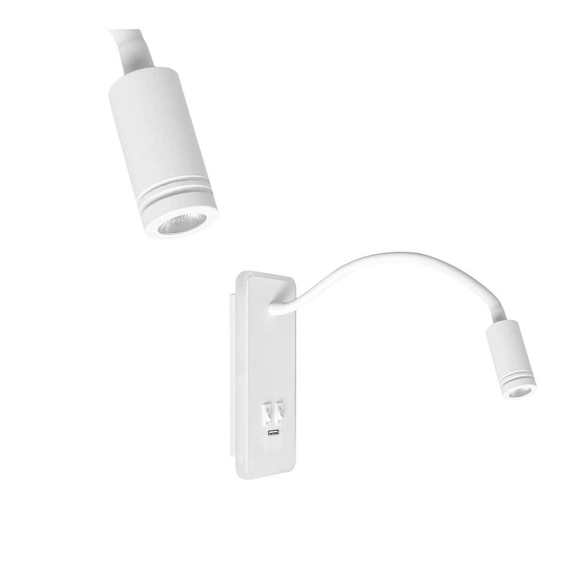 MiLagro Lampka nocna Base 8W+2W Biały ML6349