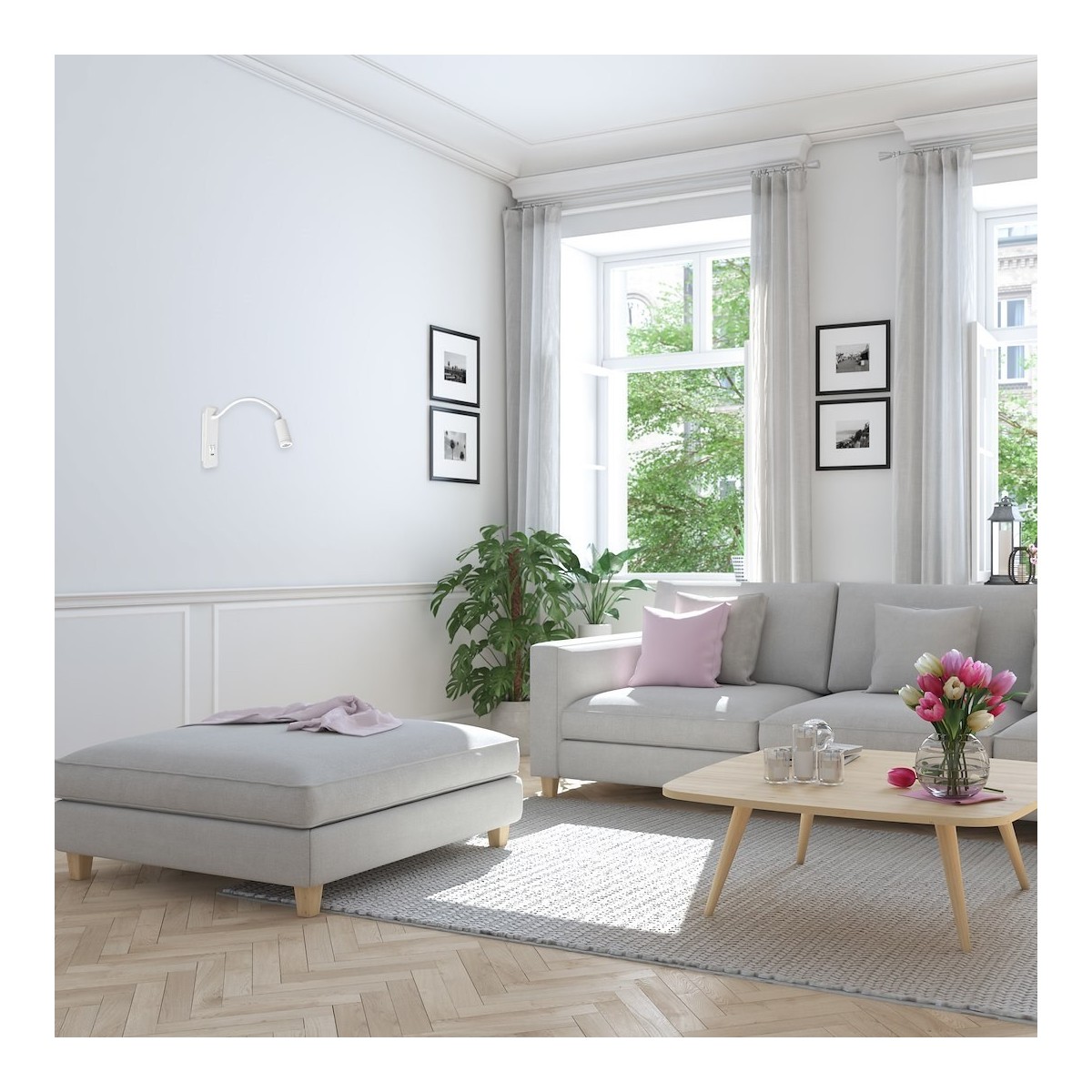 MiLagro Lampka nocna Base 8W+2W Biały ML6349