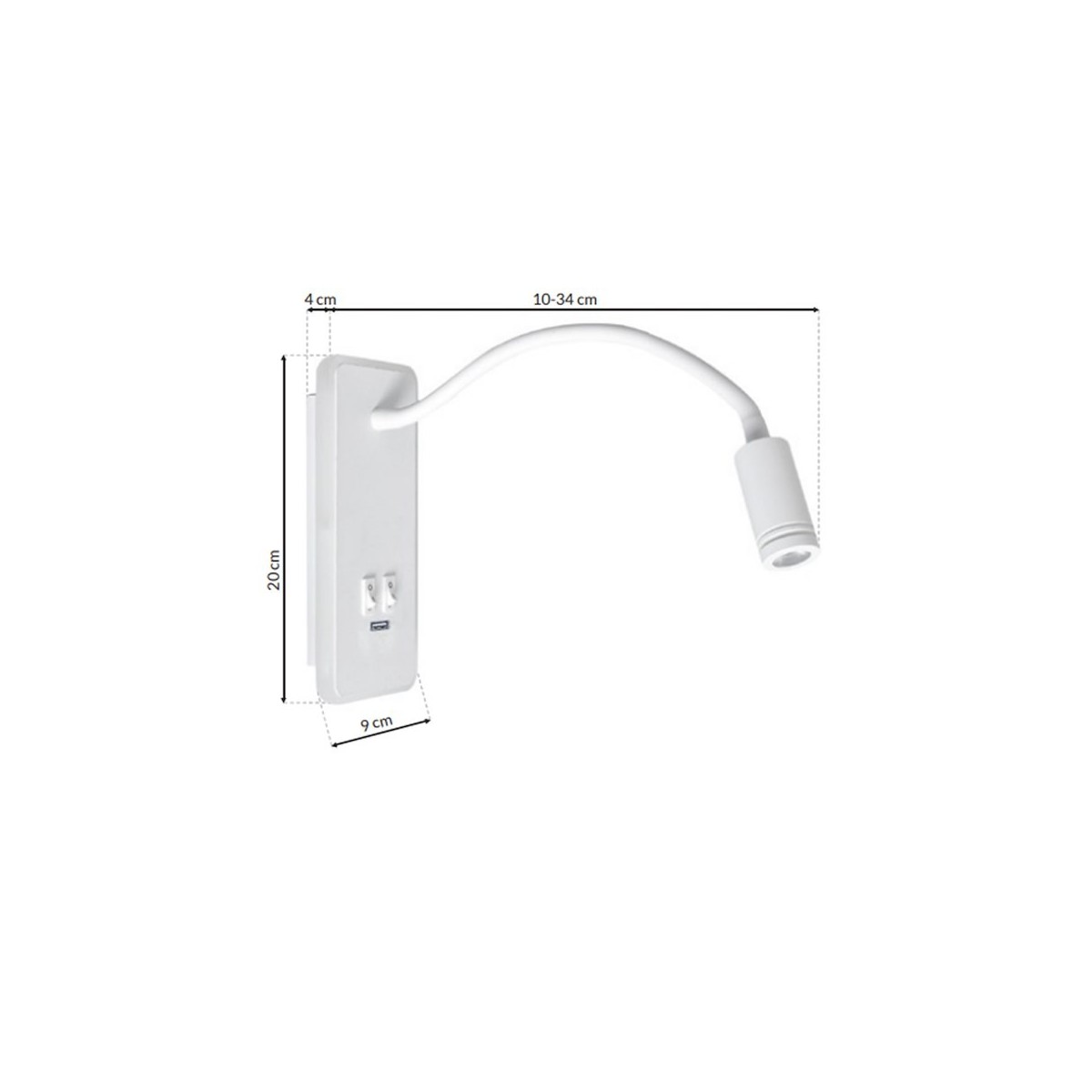 MiLagro Lampka nocna Base 8W+2W Biały ML6349