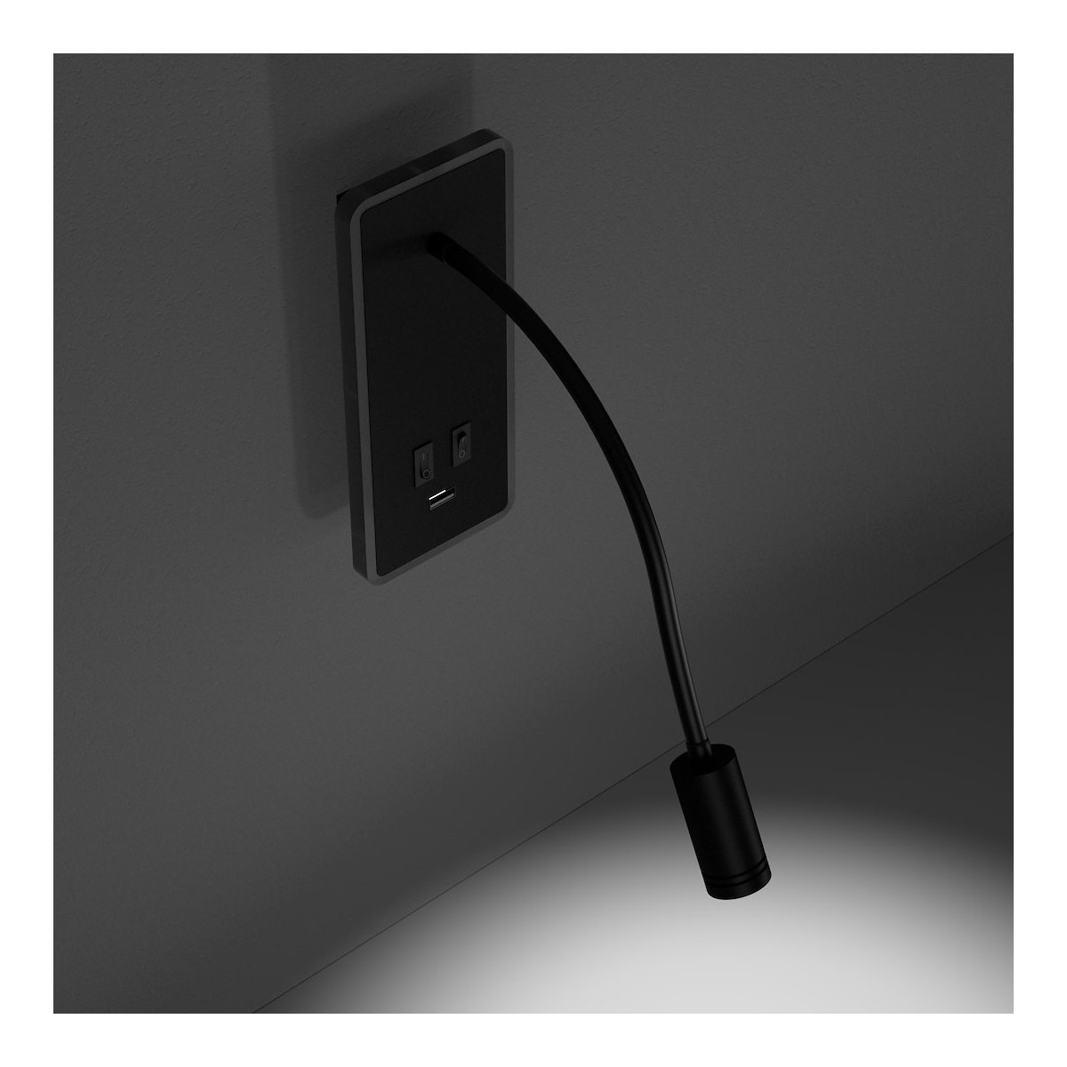 MiLagro Lampka nocna BASE 8W+2W BLACK ML63500