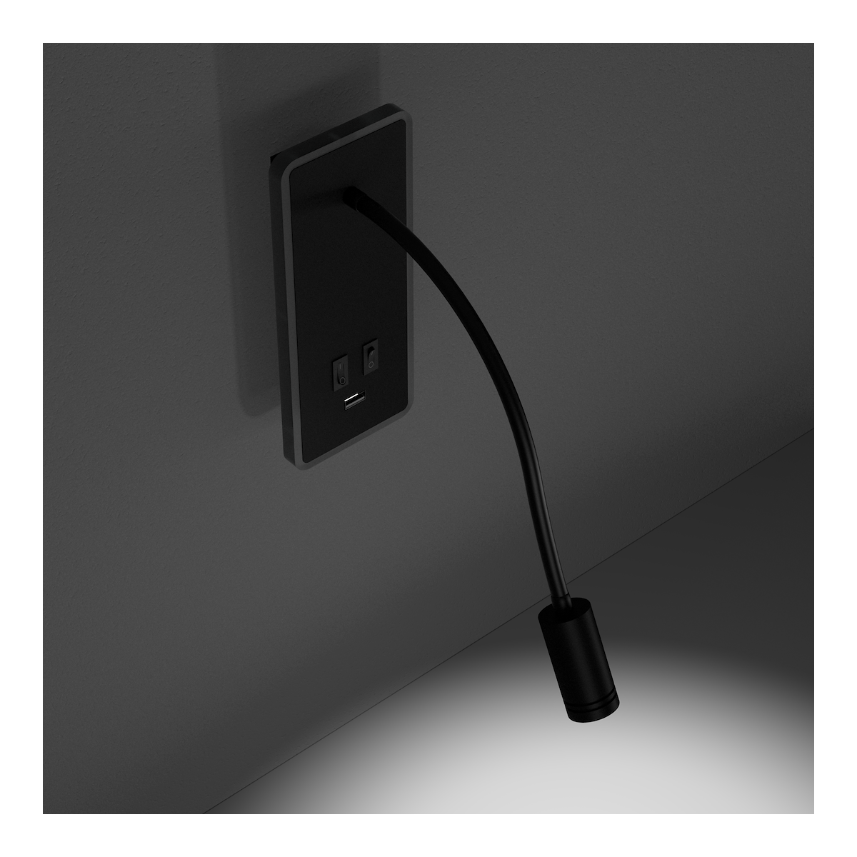 MiLagro Lampka nocna BASE 8W+2W BLACK ML63500