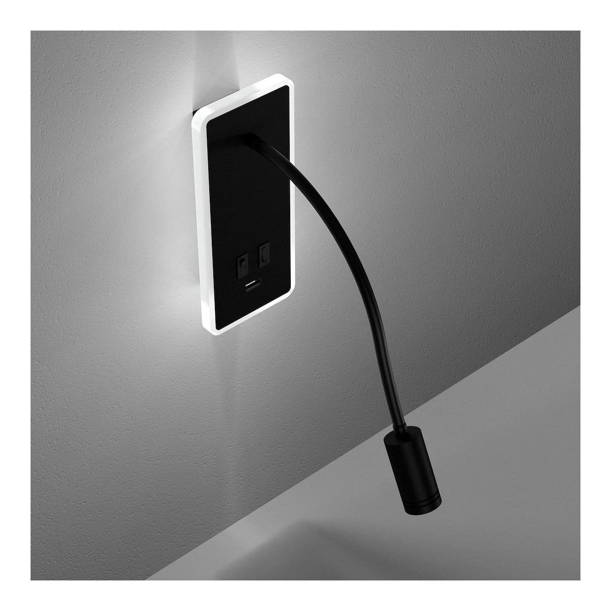 MiLagro Lampka nocna BASE 8W+2W BLACK ML63500