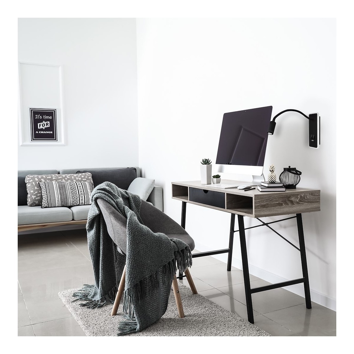 MiLagro Lampka nocna BASE 8W+2W BLACK ML63500