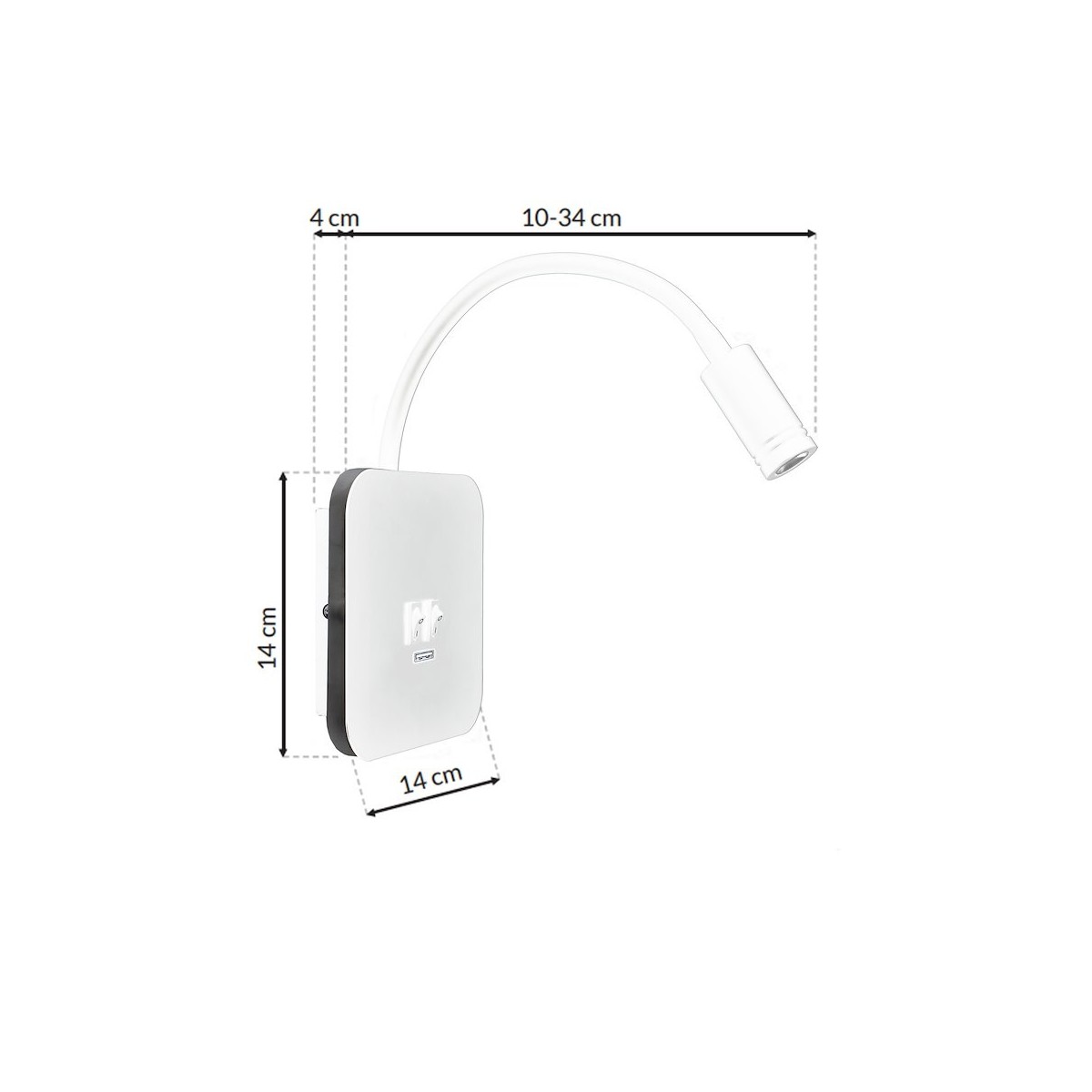 MiLagro Lampka nocna Base 8W+2W Biały ML6351