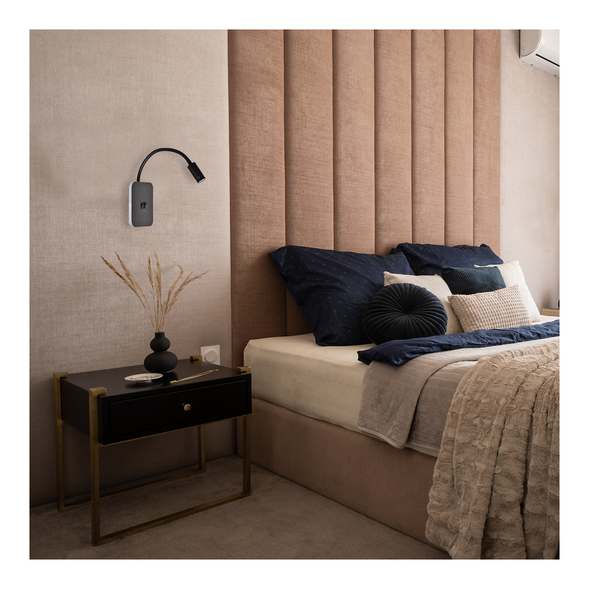 MiLagro Lampka nocna BASE 8W+2W BLACK ML6352