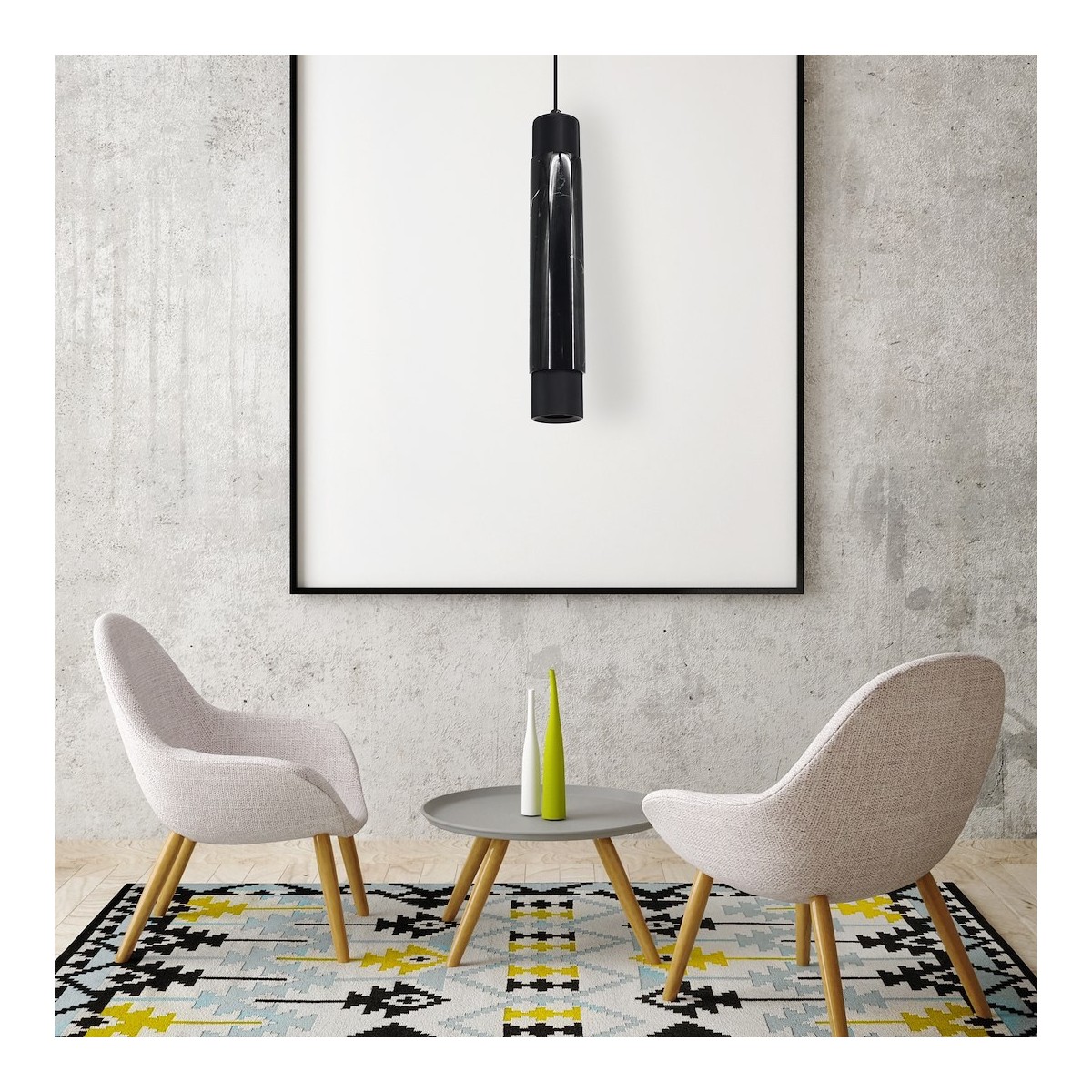 MiLagro Lampa wisząca MARBLE BLACK 1xGU10 ML6339