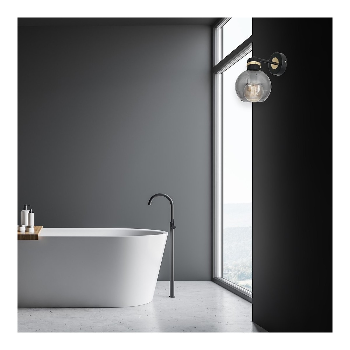 MiLagro Kinkiet OMEGA BLACK/GOLD 1xE27 MLP6528